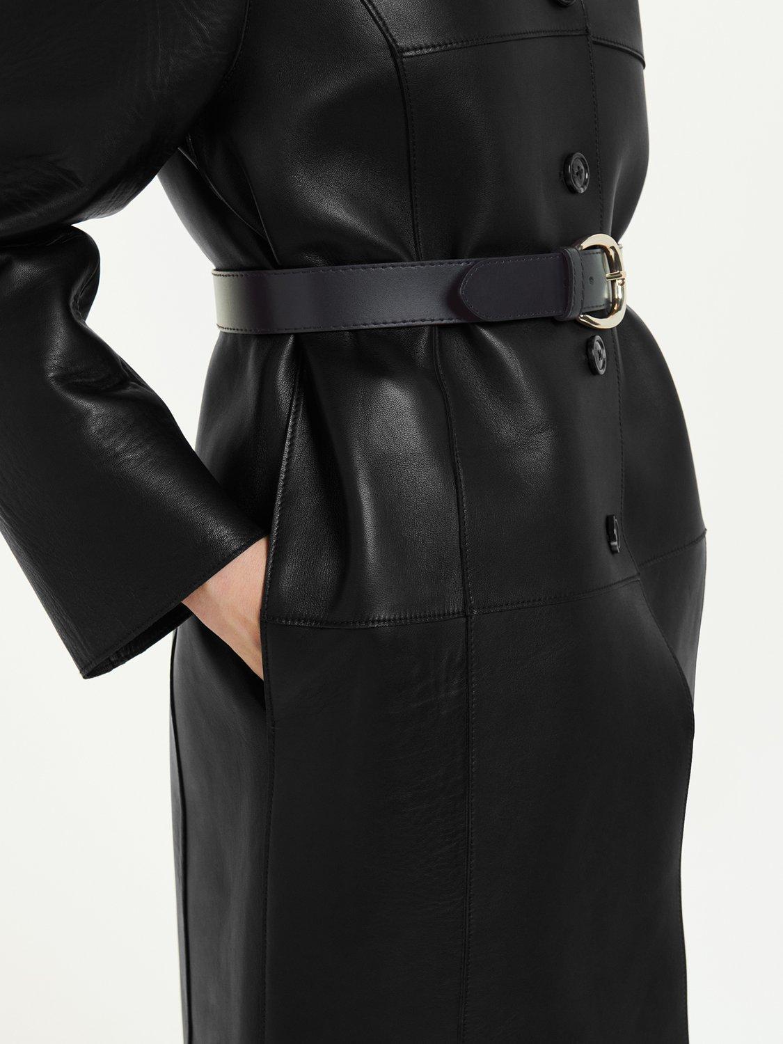 Product image 4 of 4, which shows Whistles Wide Pure Leather Belt, Black, S