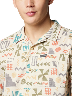 Columbia Men's Pine Canyon Cotton Short Sleeve Shirt - view 2, Dark Stone Oute