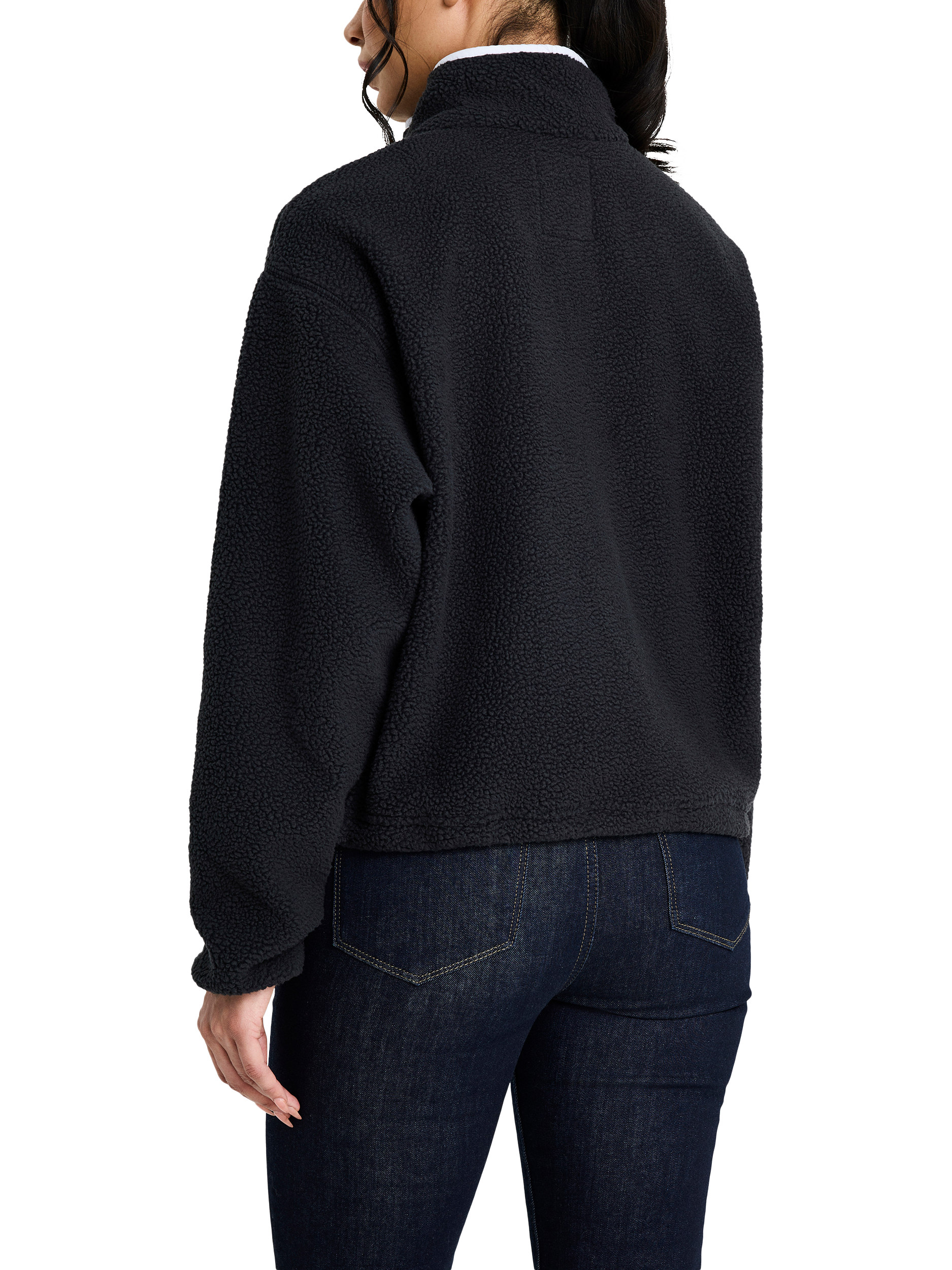 Product image 2 of 6, which shows Columbia Women's Helvetia II Cropped Half Snap Fleece, Black, S