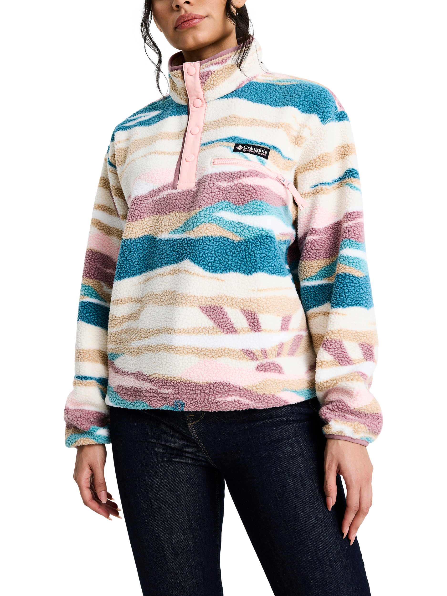 Columbia Women's Helvetia II Printed Cropped Half Snap Fleece