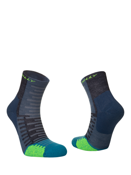 Hilly Active Ankle Running Socks, Denim/Teal, Denim/Teal