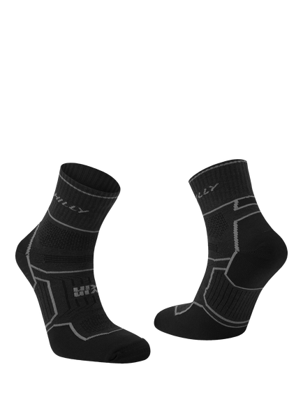 Hilly Twin Skin Anklet Running Socks, Black, Black