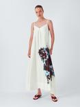 John Lewis Placement Bloom Spaghetti Straps Cami Midi Dress, Off White