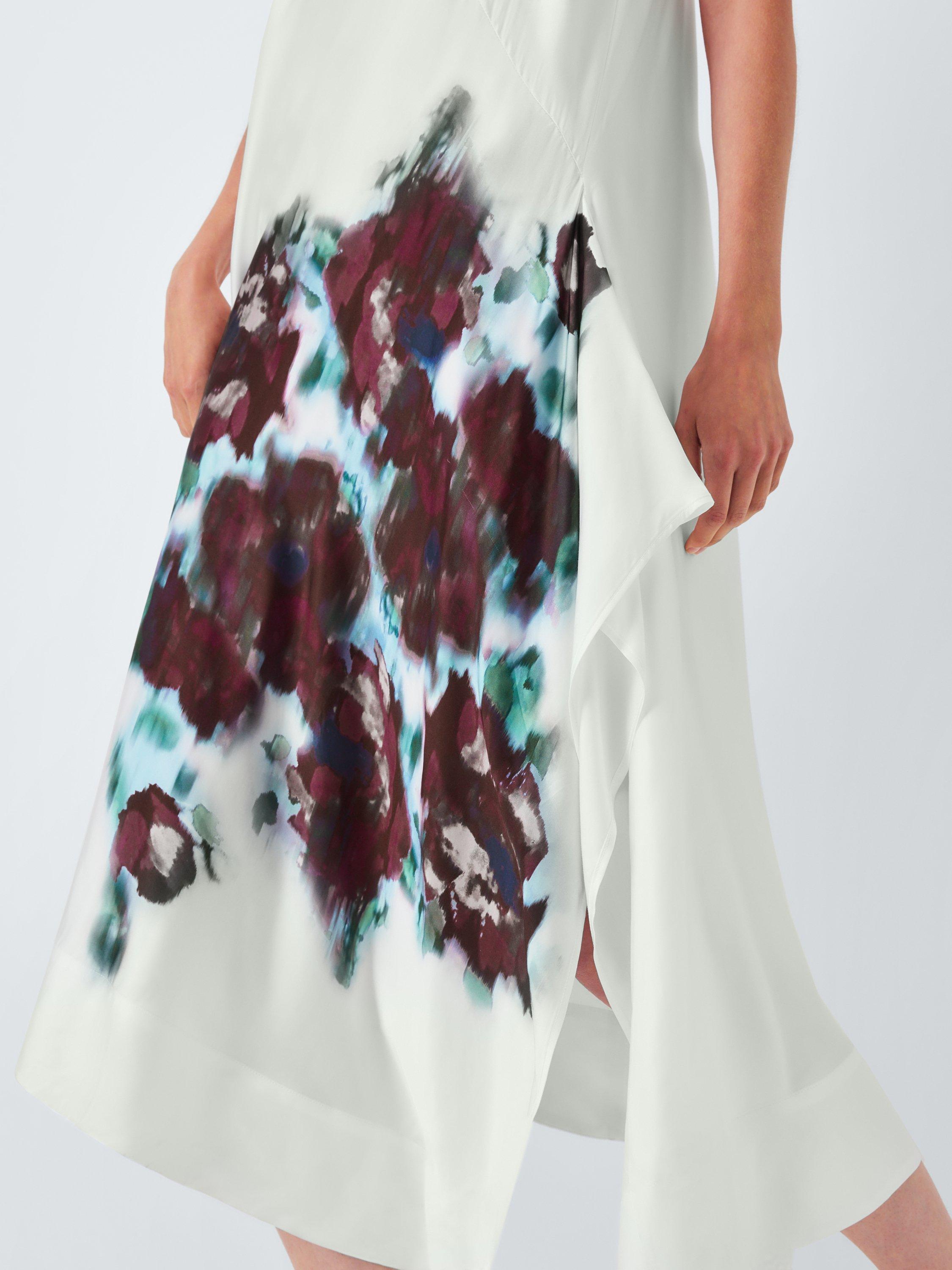 Product image 6 of 6, which shows John Lewis Placement Bloom Spaghetti Straps Cami Midi Dress, Off White, 8