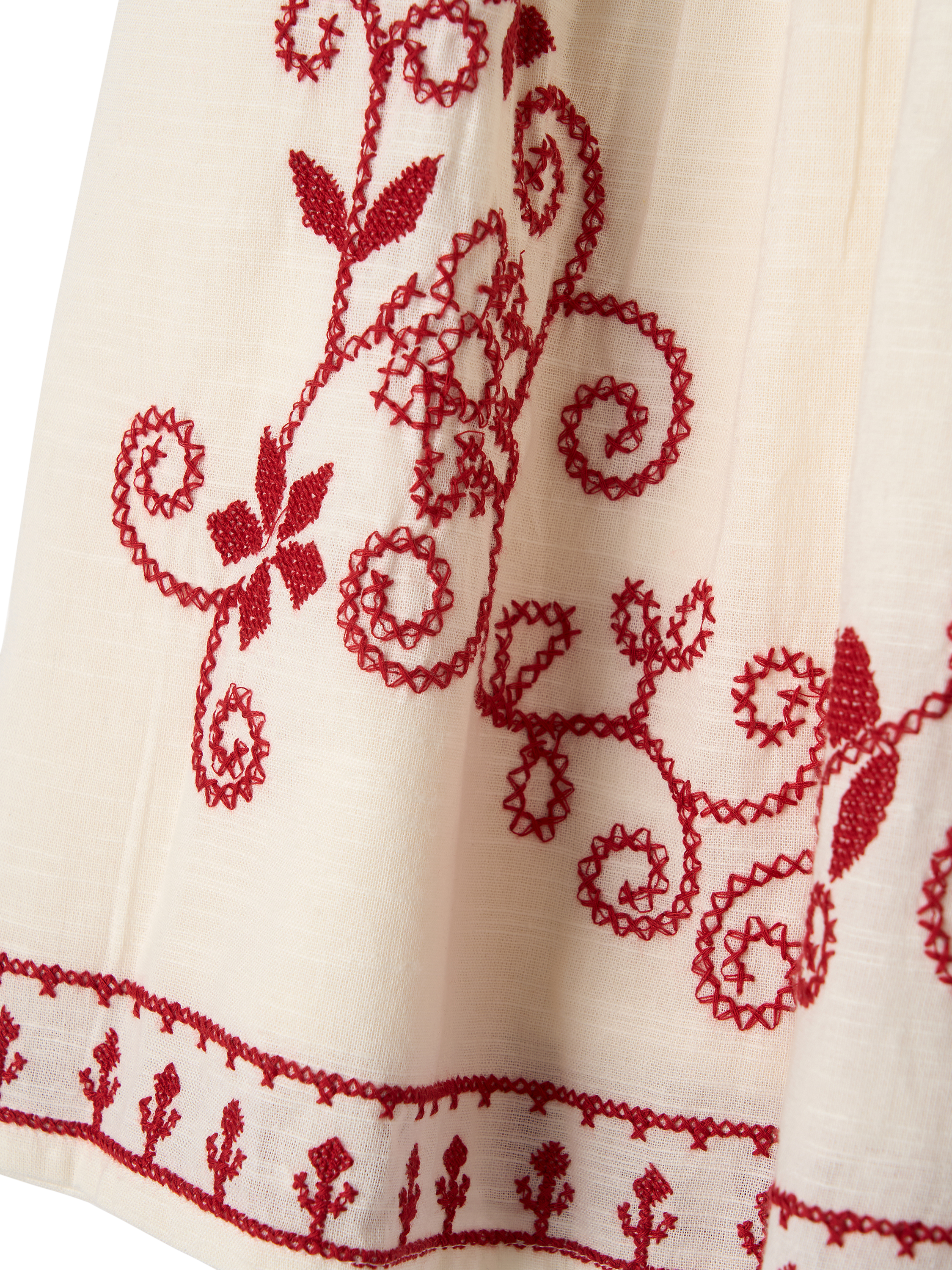 Product image 10 of 10, which shows Angel & Rocket Kids' Embroidered Swing Dress, Natural/Multi, 3 years