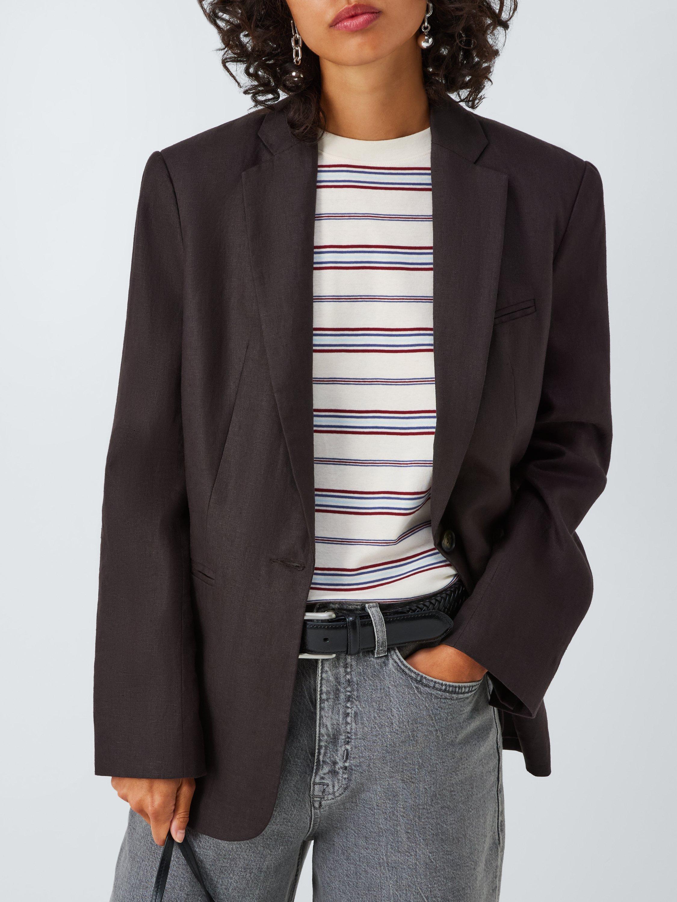 Product image 5 of 6, which shows John Lewis Organic Cotton Crew Neck Stripe T-Shirt, White/Multi, 6