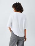 John Lewis Organic Cotton Oversized V-Neck T-Shirt, White
