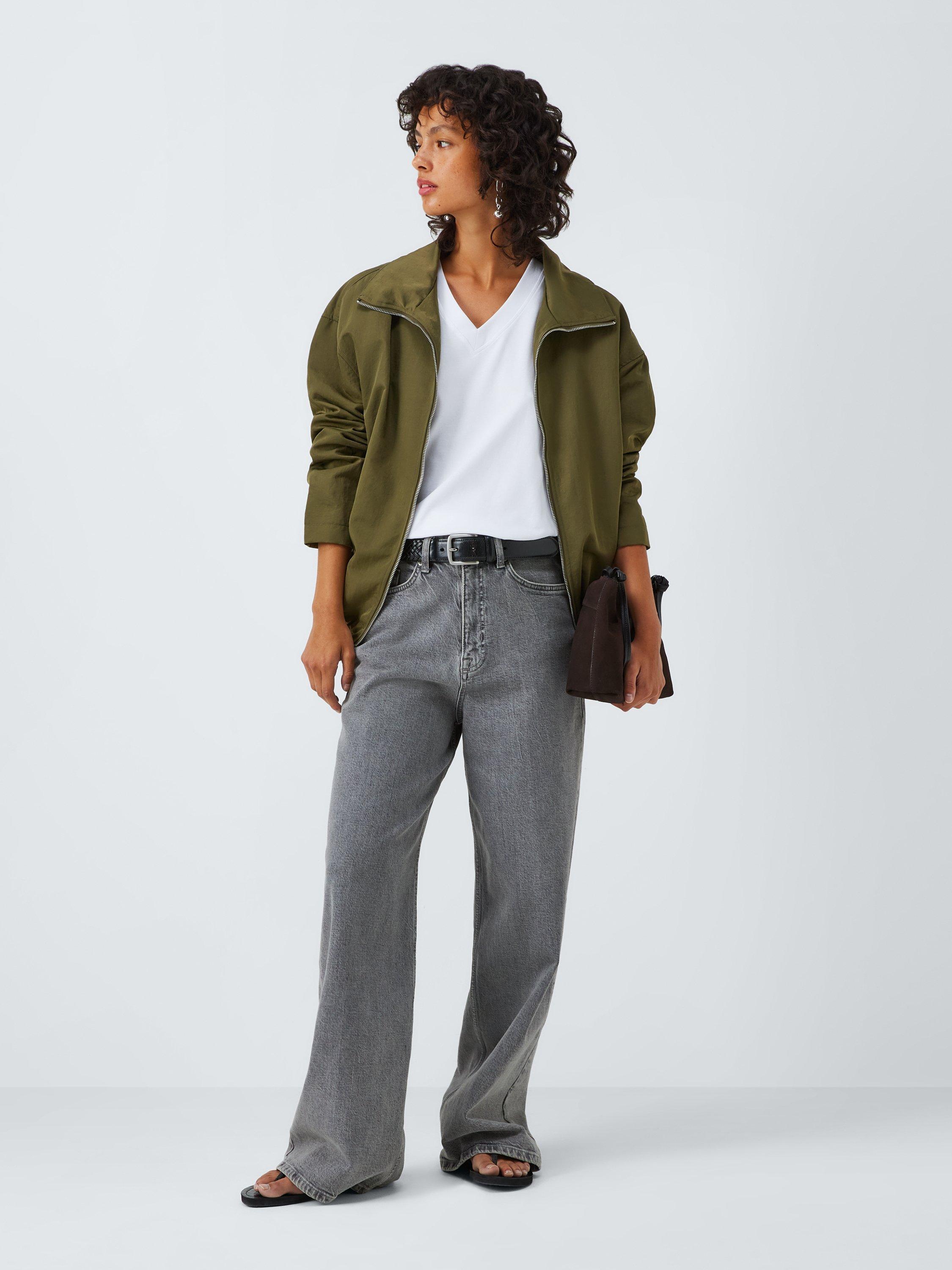 Product image 3 of 6, which shows John Lewis Organic Cotton Oversized V-Neck T-Shirt, White, 6