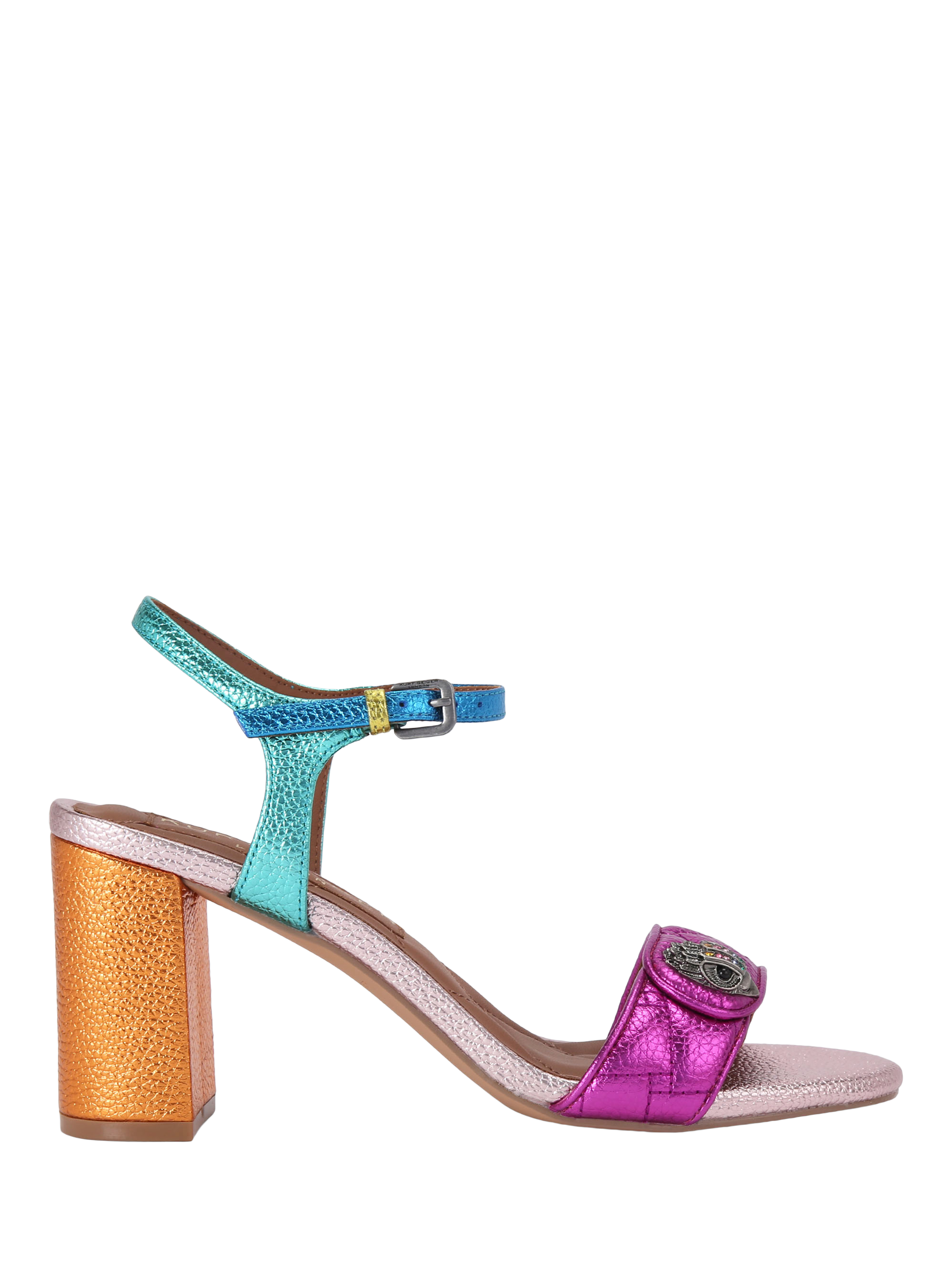 Kurt Geiger London Kensington Langley Leather Block Heel Sandals, Multi