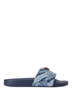Kurt Geiger London Meena Eagle Sliders, Blue Denim, Blue Denim