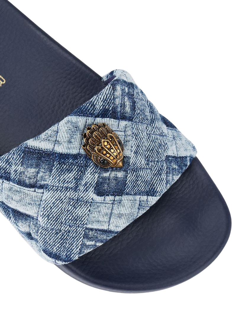 Product image 5 of 6, which shows Kurt Geiger London Meena Eagle Sliders, Blue Denim, 3