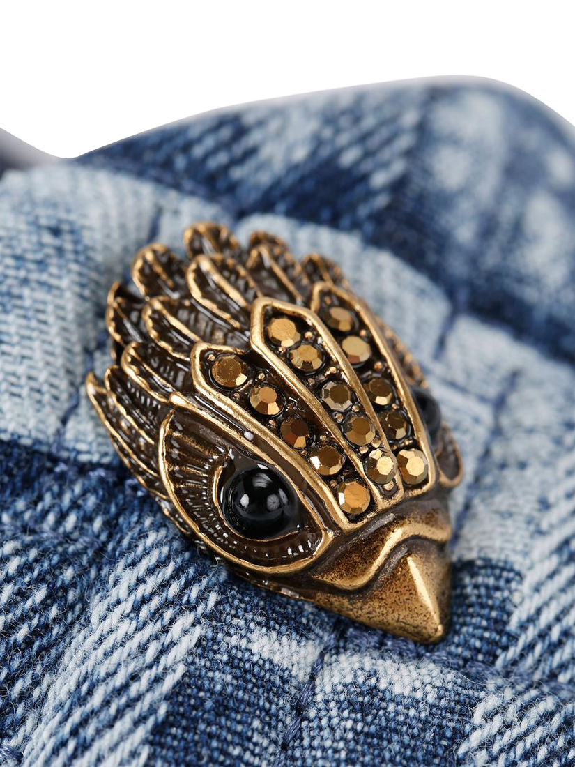 Product image 6 of 6, which shows Kurt Geiger London Meena Eagle Sliders, Blue Denim, 3