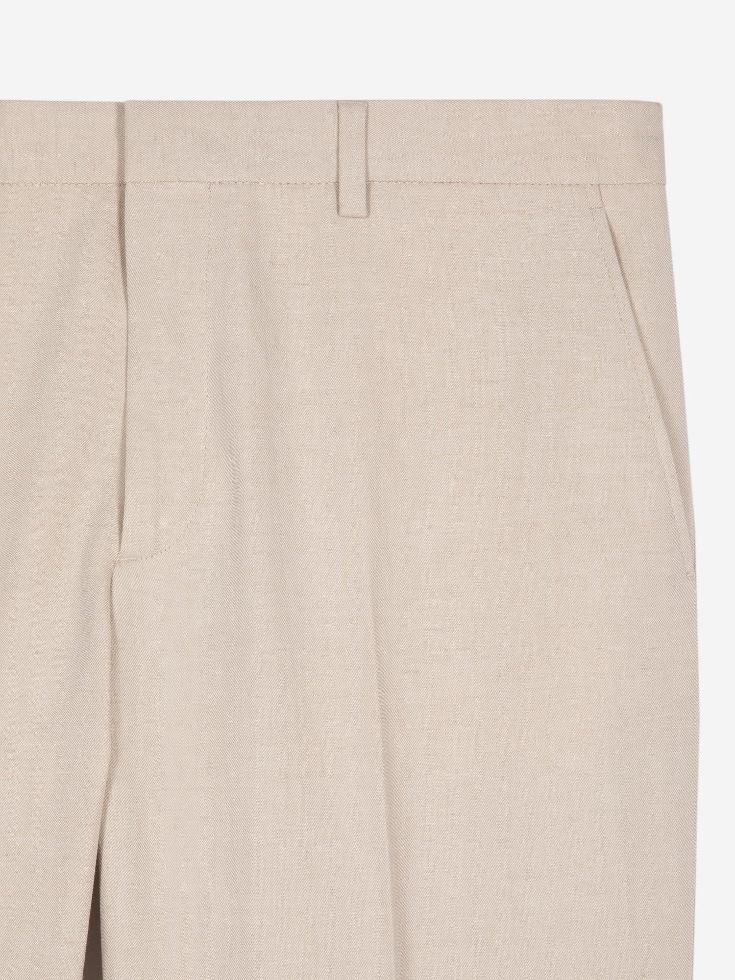 Product image 6 of 6, which shows THE KOOPLES Cotton Linen Blend Trousers, Cream, 30R