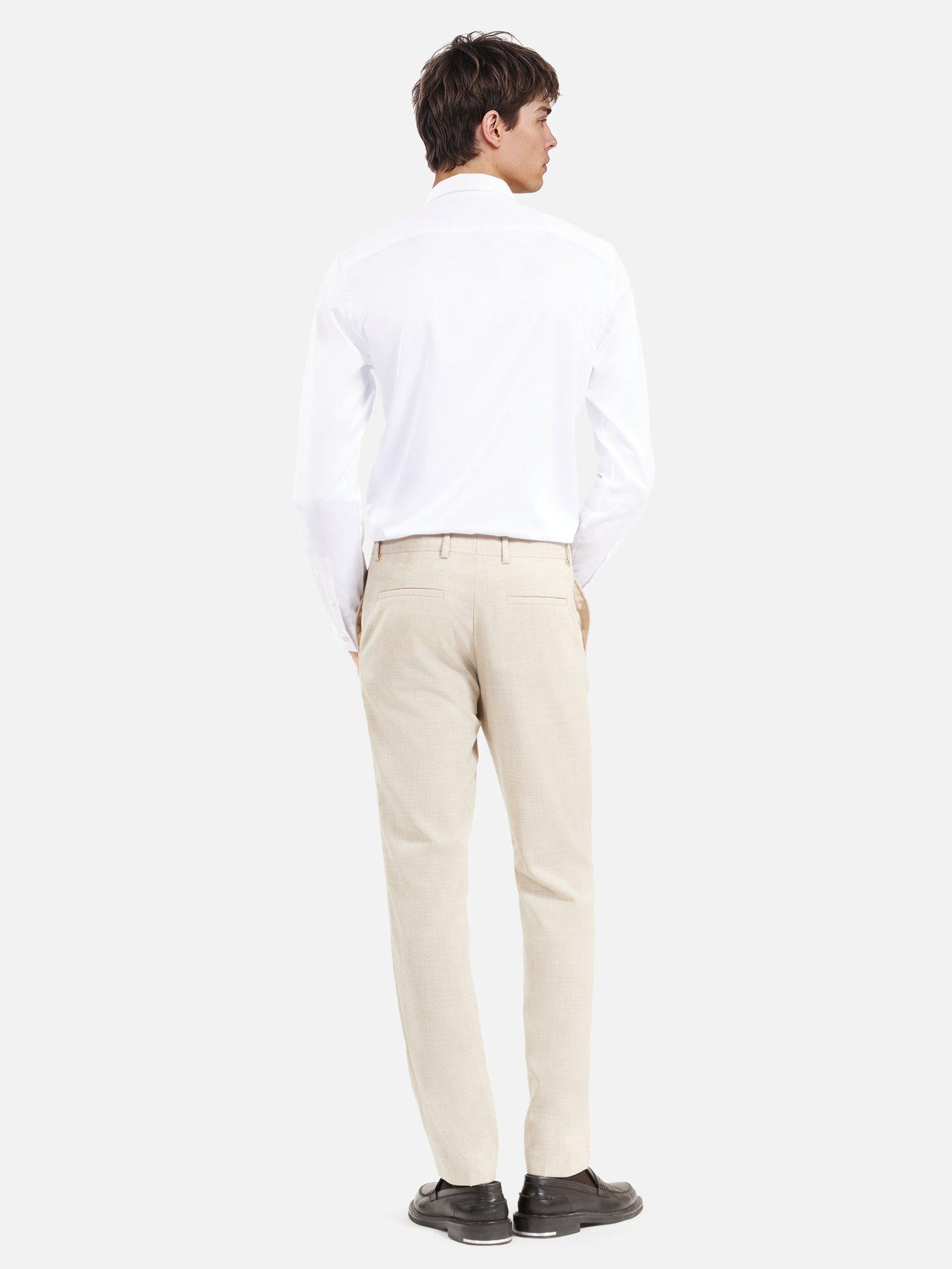 Product image 3 of 7, which shows THE KOOPLES Straight Fit Wool Suit Trousers, Beige, 30R