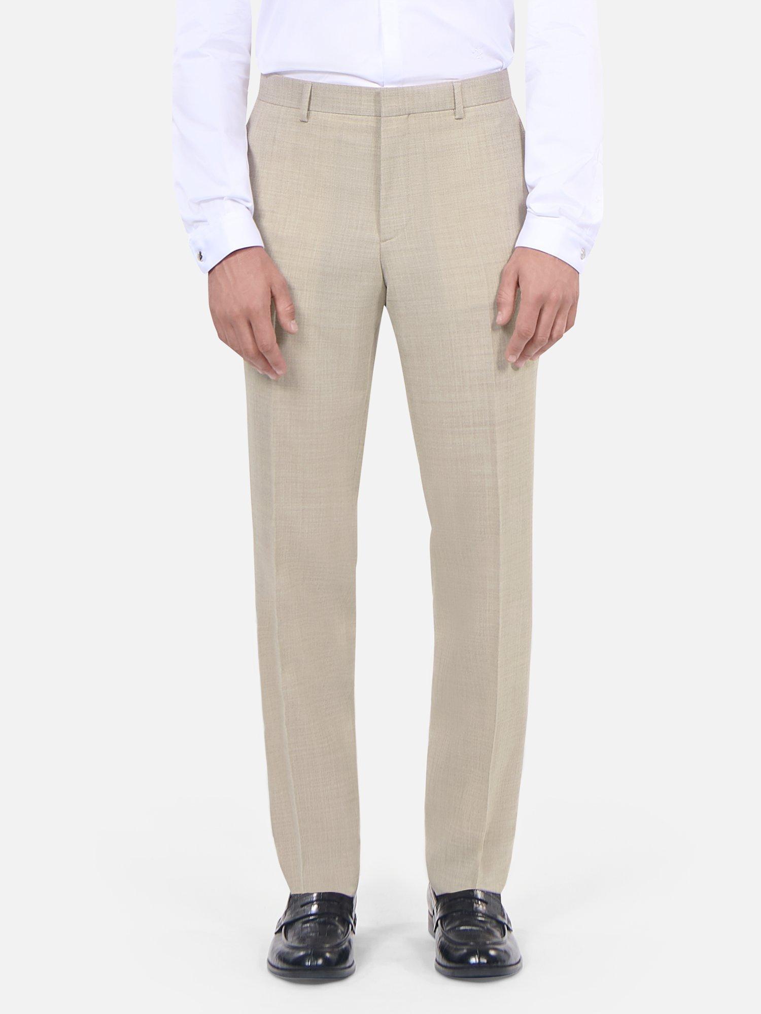 Product image 4 of 7, which shows THE KOOPLES Straight Fit Wool Suit Trousers, Beige, 30R