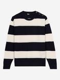 THE KOOPLES Striped Button Shoulder Sweater, Navy Stripe