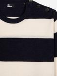 THE KOOPLES Striped Button Shoulder Sweater, Navy Stripe
