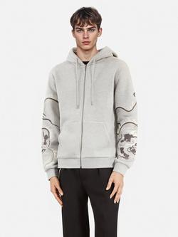 THE KOOPLES Cotton Blend Hoodie, Grey Melange Gry23 - view 2, Grey Melange Gry23