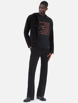 THE KOOPLES Cotton Regular Fit Short Sleeve Slogan T-Shirt, Black Washed Bla55 - view 2, Black Washed Bla55