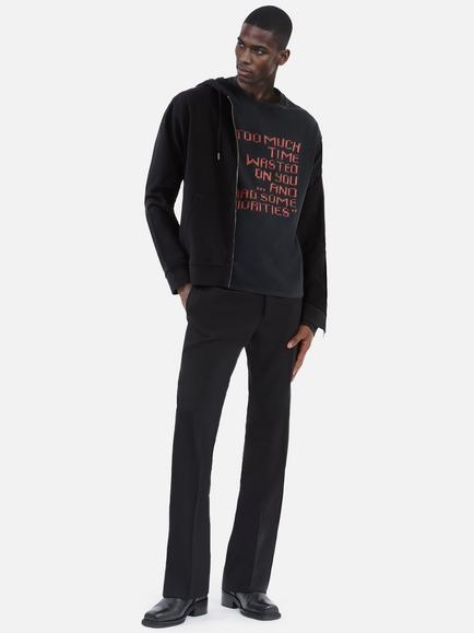 THE KOOPLES Cotton Regular Fit Short Sleeve Slogan T-Shirt, Black Washed Bla55 - view 2, Black Washed Bla55