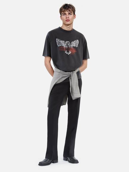 THE KOOPLES Cotton Regular Fit Short Sleeve Print T-Shirt, Black, Black
