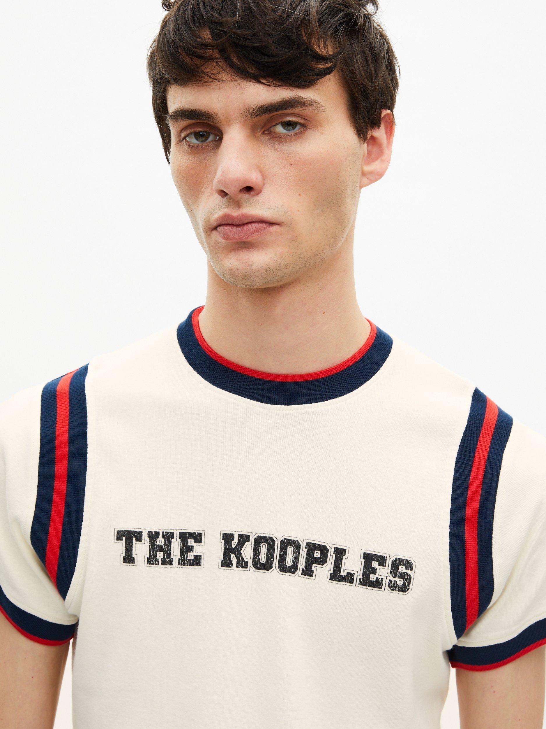 Product image 3 of 6, which shows THE KOOPLES Contrast Trim Logo T-Shirt, Cream, L
