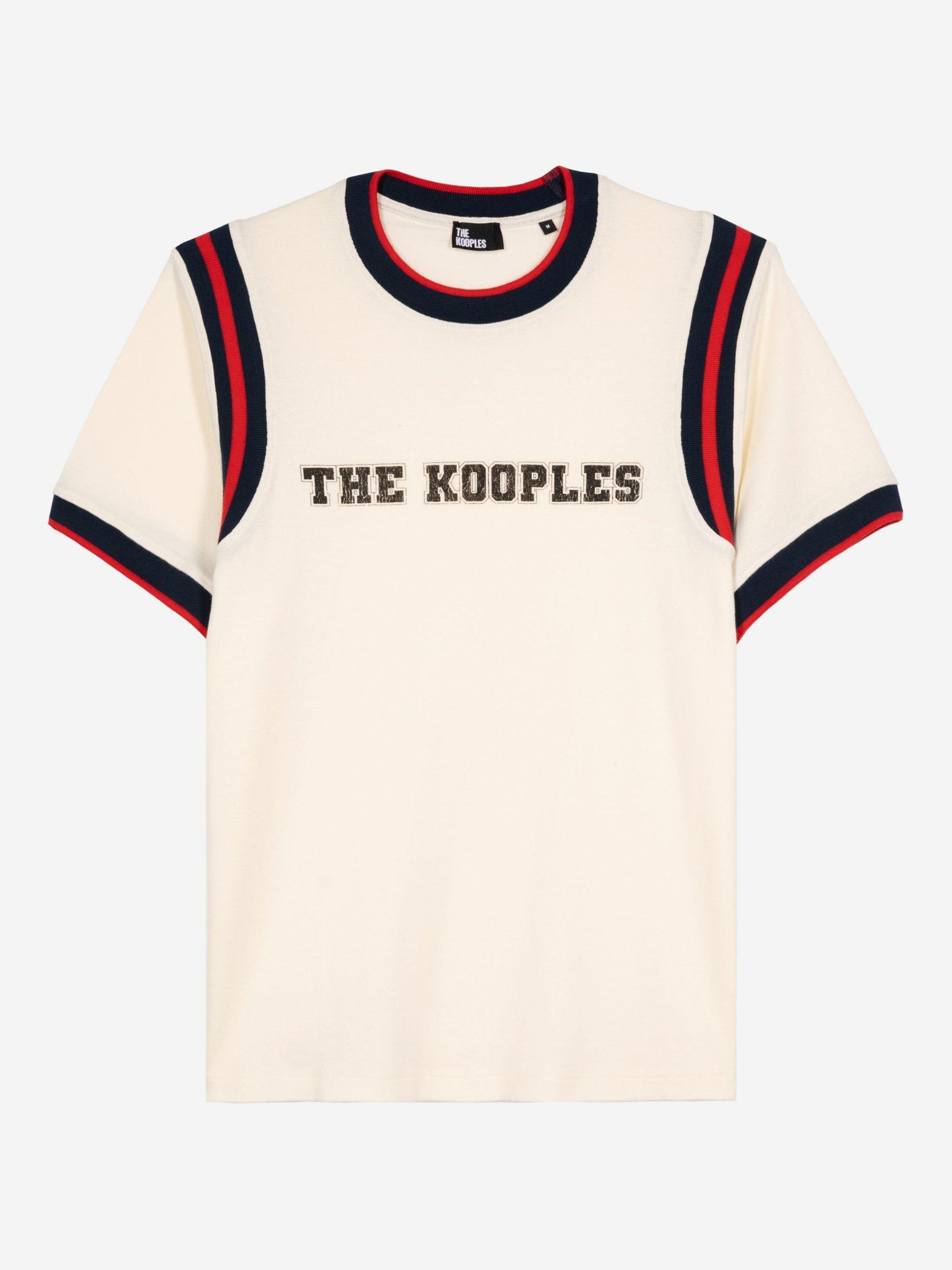 Product image 5 of 6, which shows THE KOOPLES Contrast Trim Logo T-Shirt, Cream, L