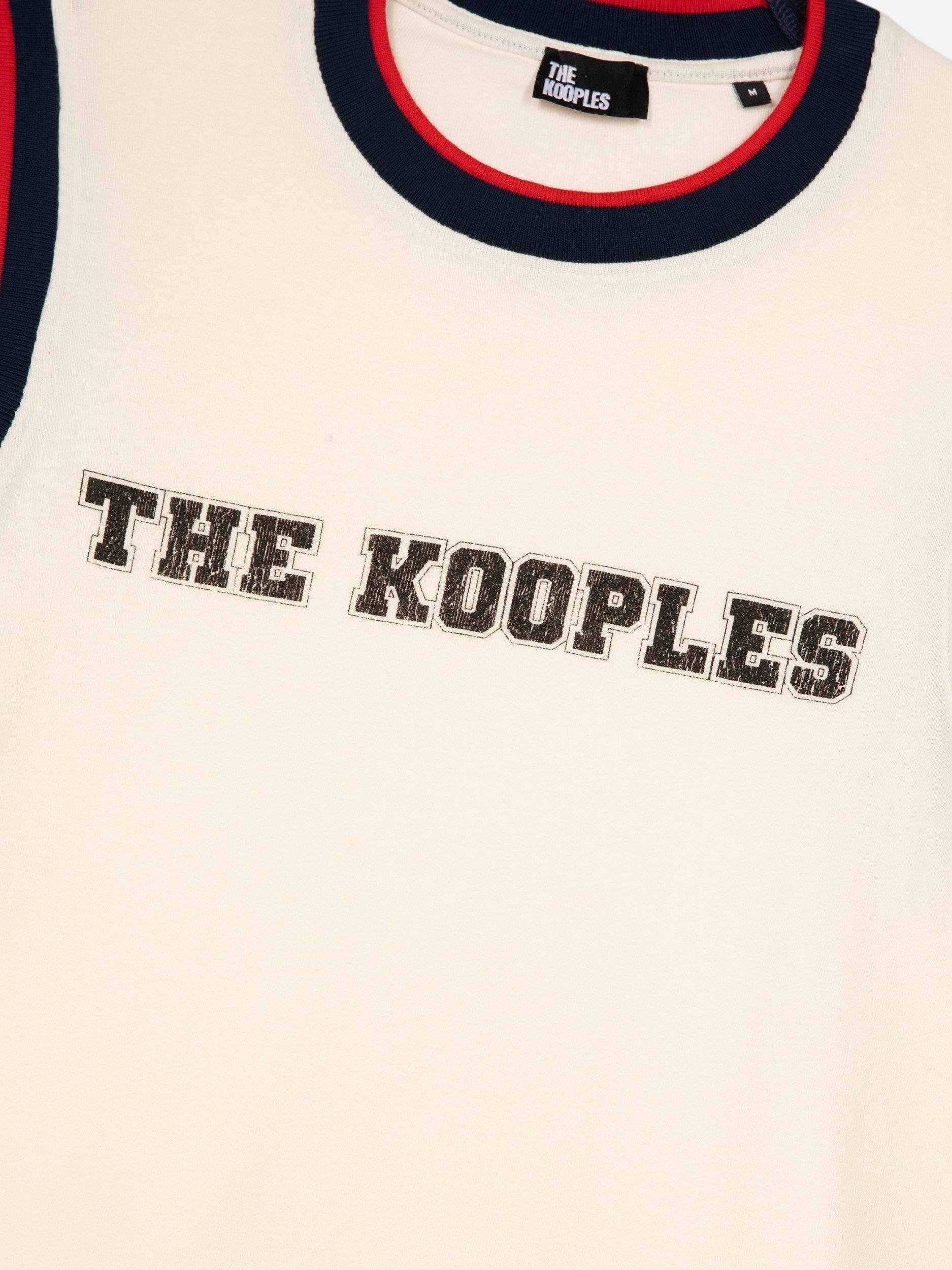Product image 6 of 6, which shows THE KOOPLES Contrast Trim Logo T-Shirt, Cream, L