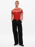 THE KOOPLES Cotton Regular Fit Short Sleeve Varsity T-Shirt, Red
