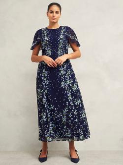 Hobbs Petite Rosella Floral Dress, Midnight/Multi, Midnight/Multi