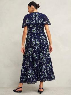 Hobbs Petite Rosella Floral Dress, Midnight/Multi - view 2, Midnight/Multi