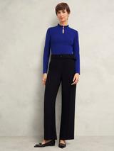 Hobbs Carrie Pleat Sleeve Top, Powder Blue