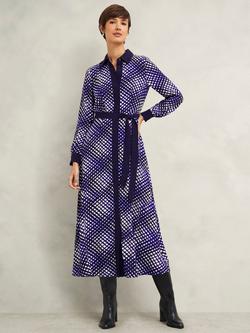 Hobbs Petite Elodie Geometric Shirt Dress, Multi, Multi