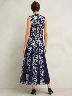 Hobbs Petite Quin Floral Dress, Midnight/Ivory - view 2, Midnight/Ivory