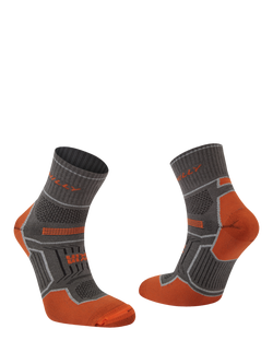 Hilly Twin Skin Anklet Running Socks, Dark Grey/Orange, Dark Grey/Orange