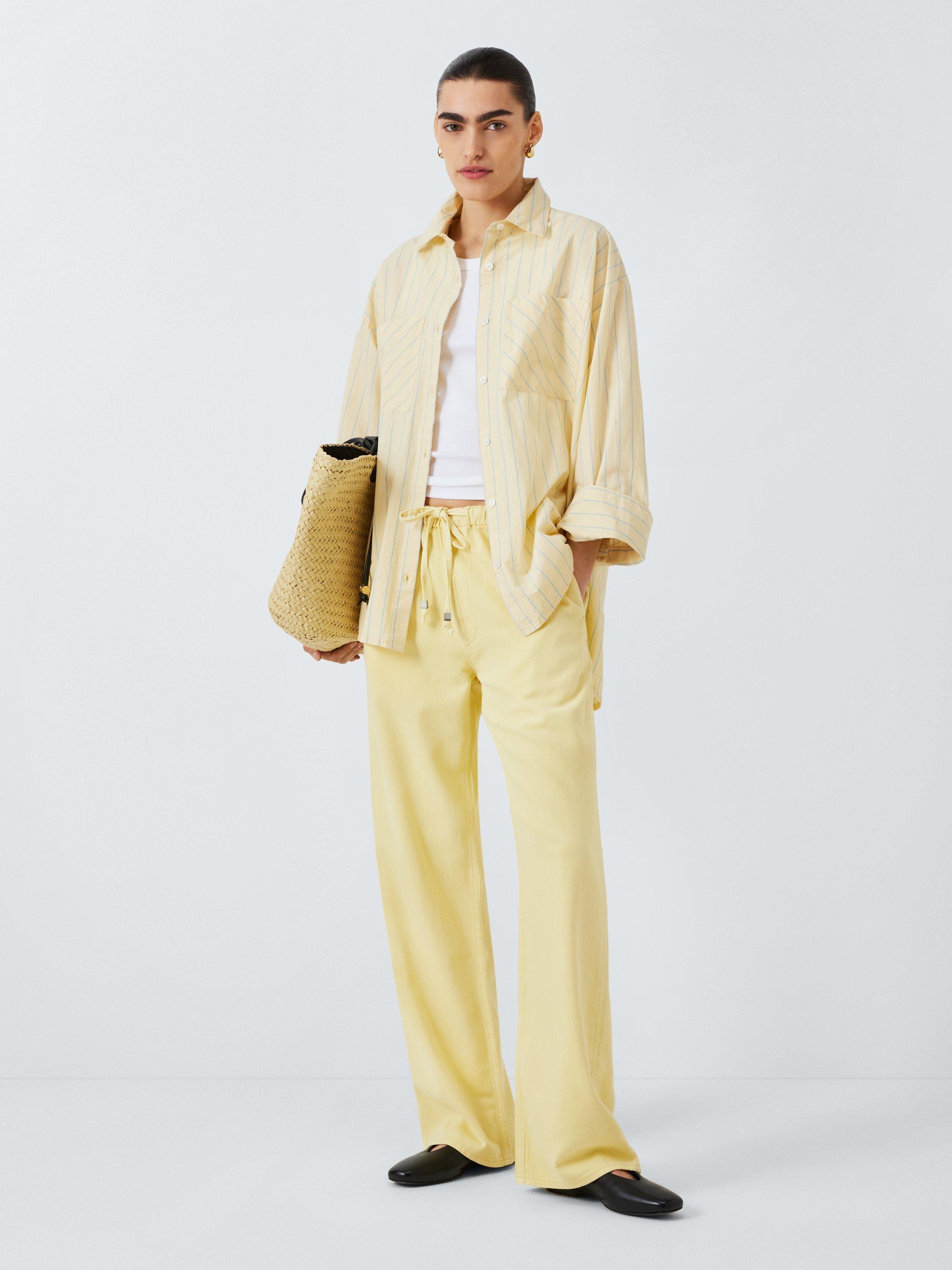 Product image 3 of 6, which shows rag & bone Logan Cotton Blend Beach Trousers, Yellow, XS