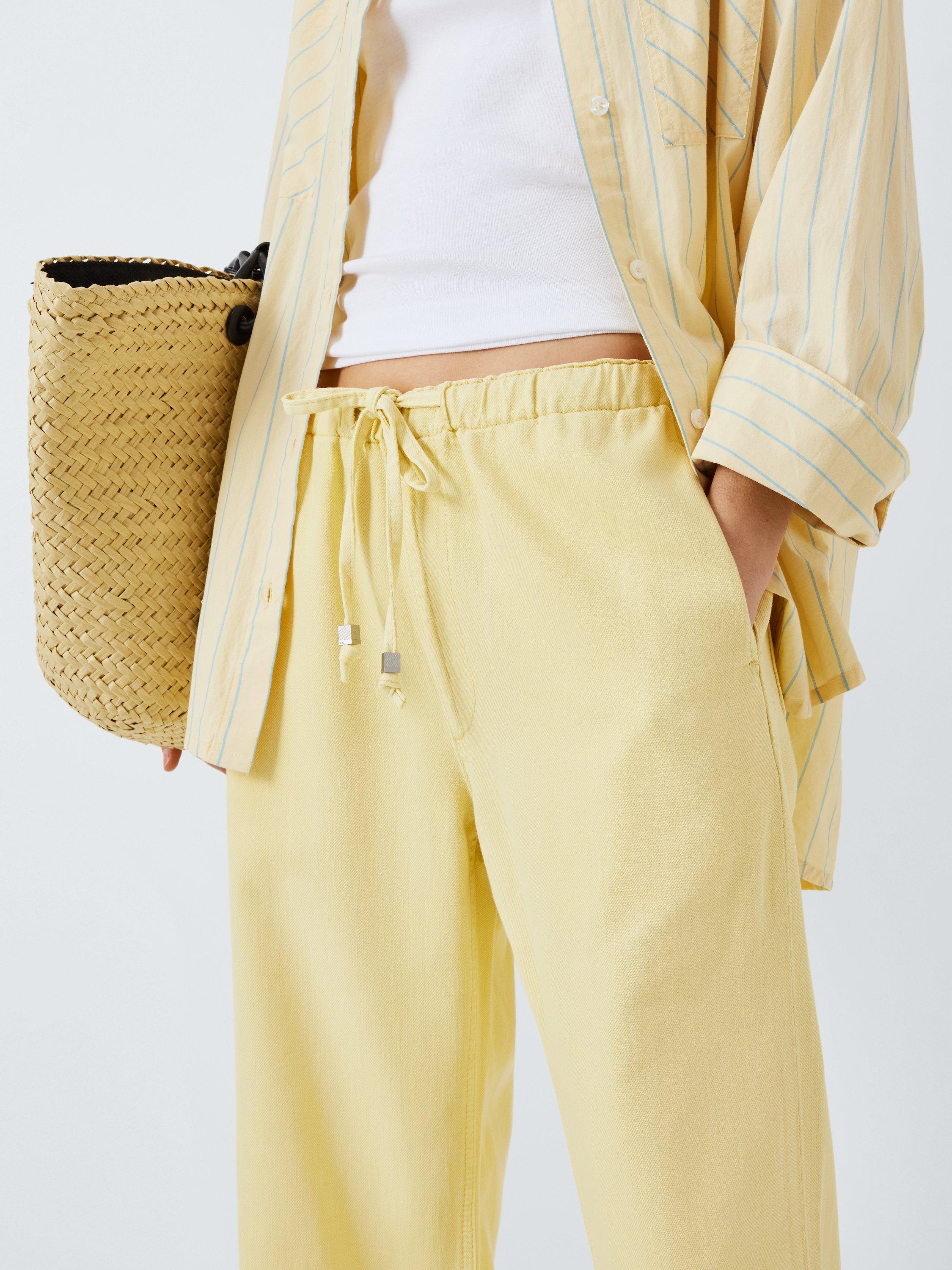 Product image 5 of 6, which shows rag & bone Logan Cotton Blend Beach Trousers, Yellow, XS