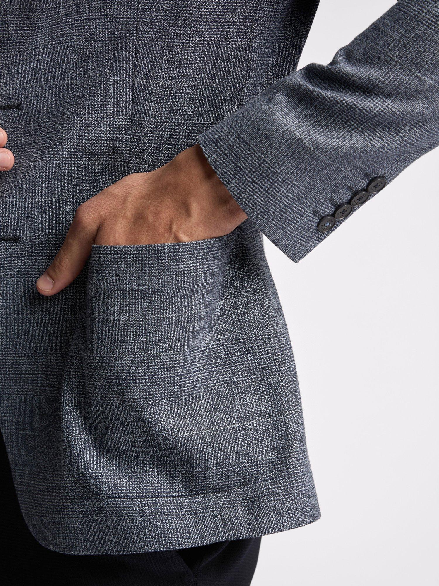 Product image 3 of 6, which shows Ted Baker Allen Slim Fit Oversized Check Suit Jacket, Navy Oversize Check, 38R