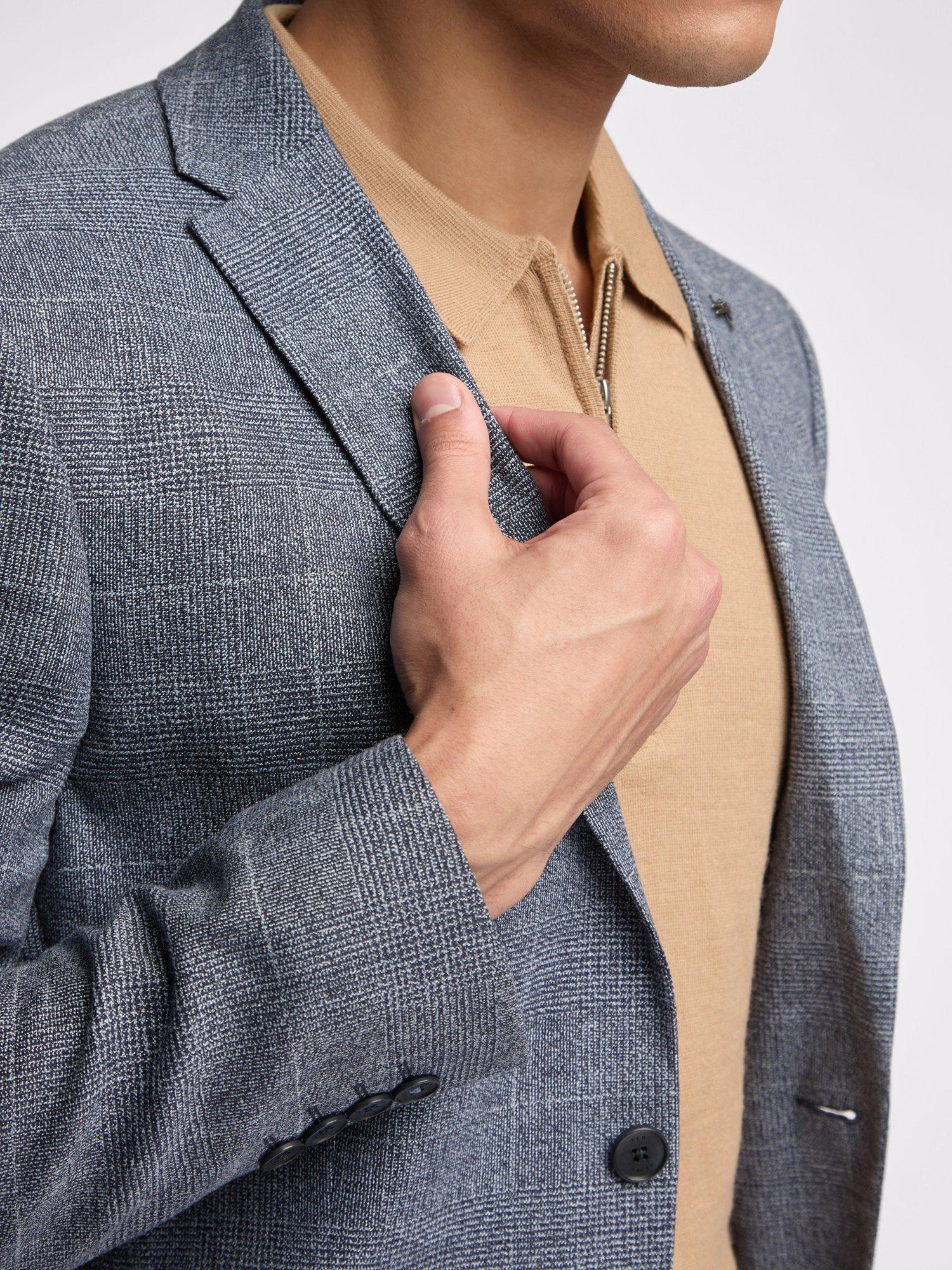 Product image 4 of 6, which shows Ted Baker Allen Slim Fit Oversized Check Suit Jacket, Navy Oversize Check, 38R