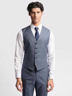 Ted Baker Riley Wool Rich Waistcoat, Navy Txt Puppytooth, Navy Txt Puppytooth
