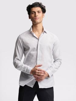 Ted Baker Kay Linen Blend Slim Fit Stripe Shirt, Duck Egg, Duck Egg