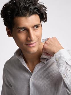 Ted Baker Kay Linen Blend Slim Fit Stripe Shirt, Duck Egg - view 2, Duck Egg