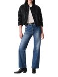 rag & bone Jemma Faux Leather Bomber Jacket, Black
