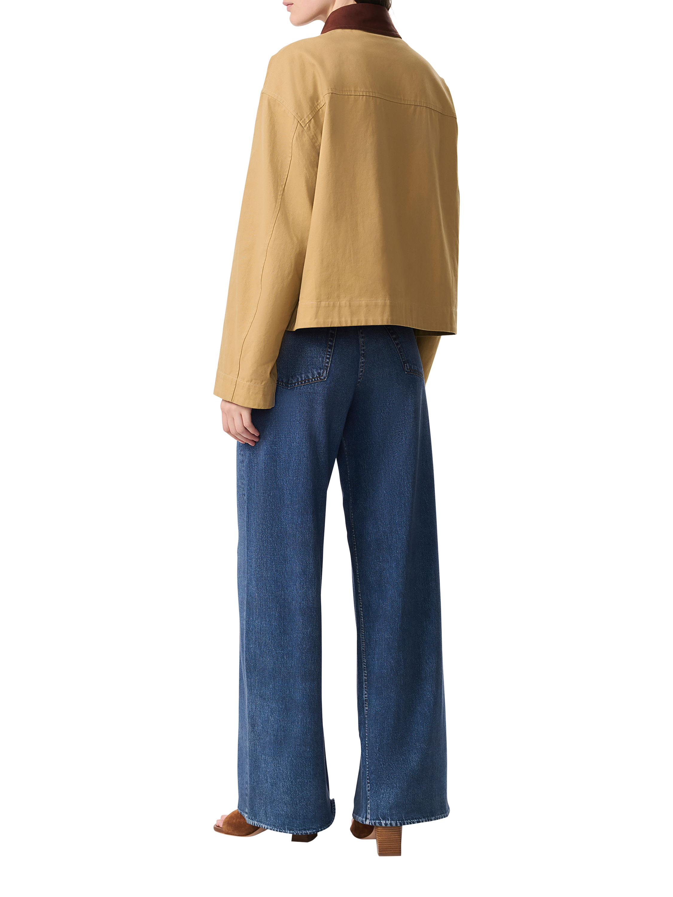 Product image 5 of 6, which shows rag & bone Nonie Contrast Collar Quilt Lined Cotton Twill Utility Jacket, Beige, XS