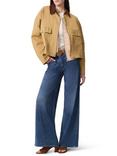 rag & bone Nonie Contrast Collar Quilt Lined Cotton Twill Utility Jacket, Beige
