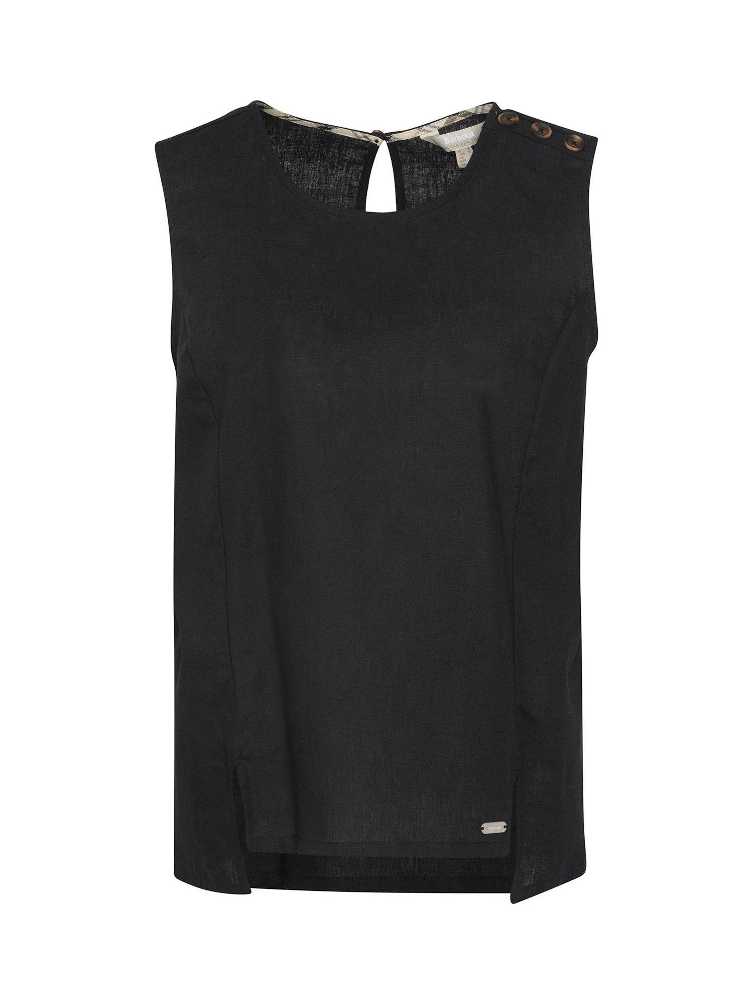 Product image 4 of 7, which shows Barbour Lucy Sleeveless Cotton Rich Top, Black, 16