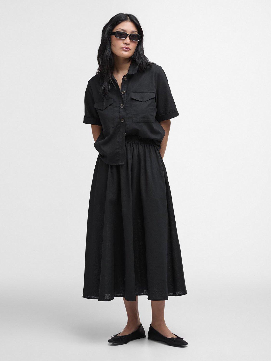 Product image 3 of 5, which shows Barbour Luna Cotton Blend Shirt, Black, 8