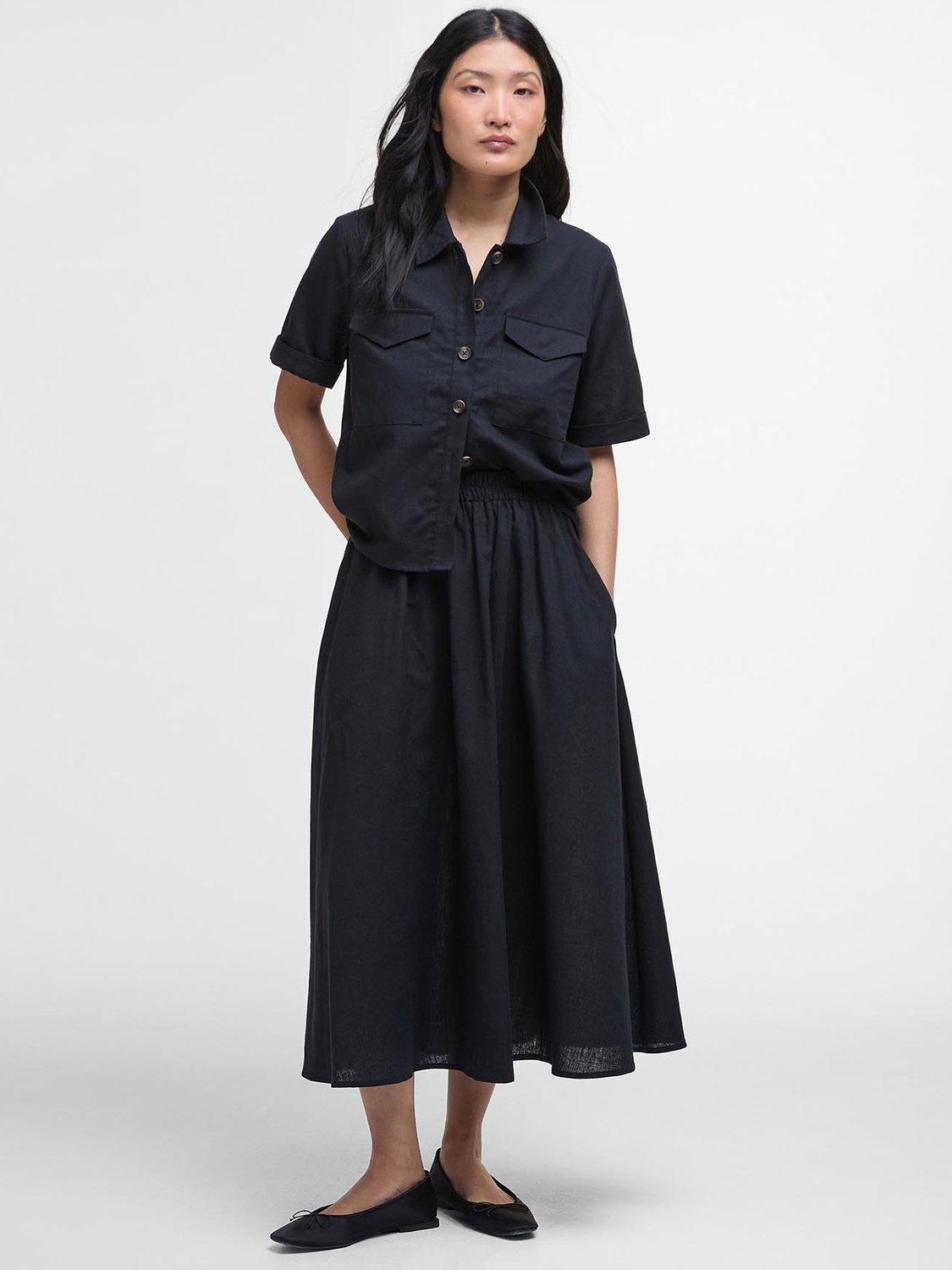 Barbour Elsie Midi Skirt, Black