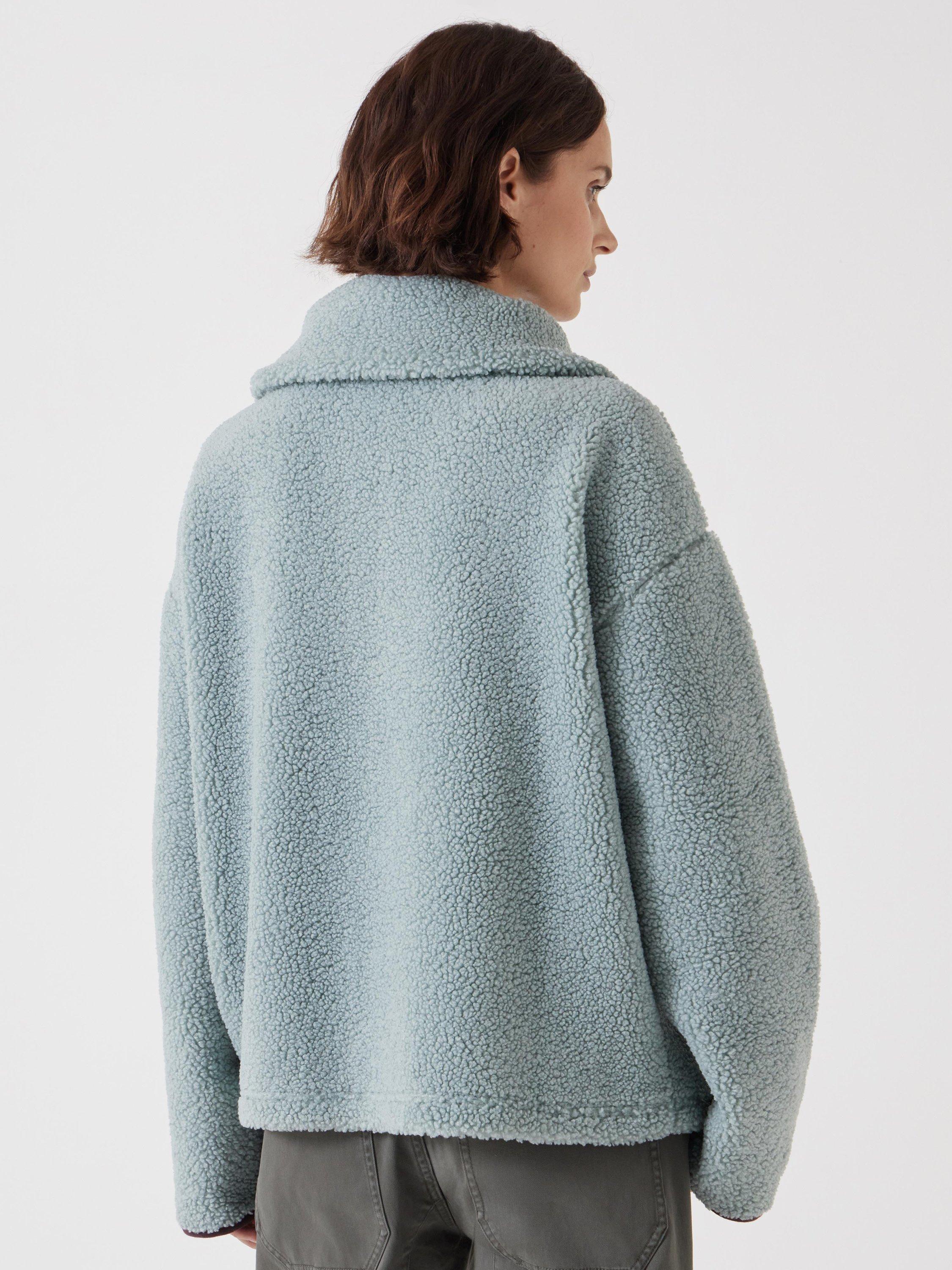 Product image 2 of 3, which shows HUSH Borg 1/2 Zip Sweatshirt, Grey, S-M