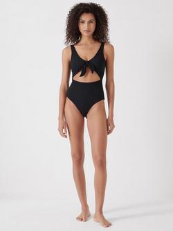 HUSH Tie Front Swimsuit, Black